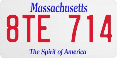 MA license plate 8TE714