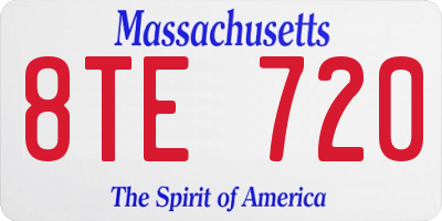 MA license plate 8TE720
