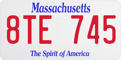 MA license plate 8TE745