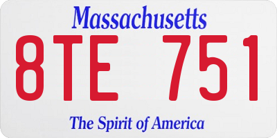 MA license plate 8TE751