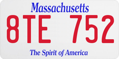 MA license plate 8TE752