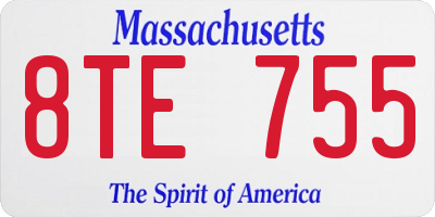 MA license plate 8TE755