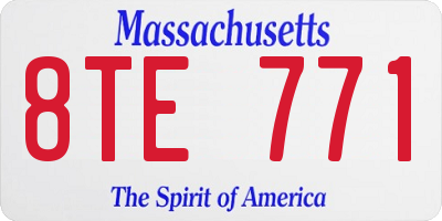 MA license plate 8TE771