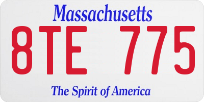 MA license plate 8TE775