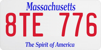 MA license plate 8TE776