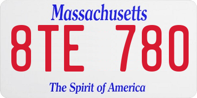 MA license plate 8TE780