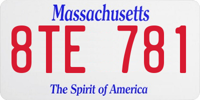 MA license plate 8TE781