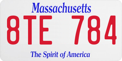 MA license plate 8TE784