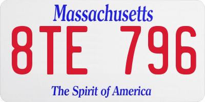 MA license plate 8TE796