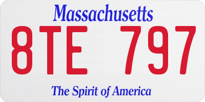 MA license plate 8TE797