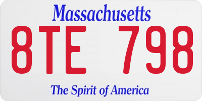 MA license plate 8TE798