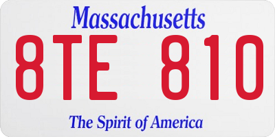 MA license plate 8TE810