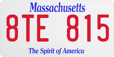 MA license plate 8TE815