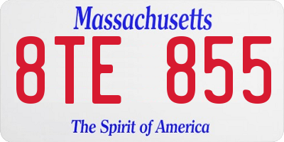 MA license plate 8TE855