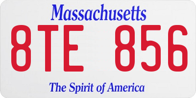 MA license plate 8TE856