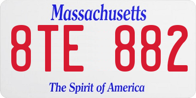 MA license plate 8TE882