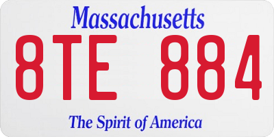 MA license plate 8TE884