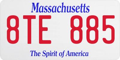 MA license plate 8TE885
