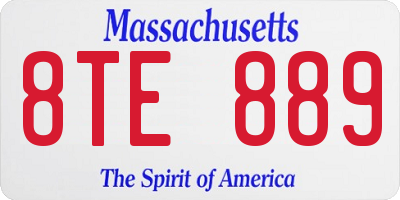 MA license plate 8TE889