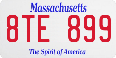 MA license plate 8TE899