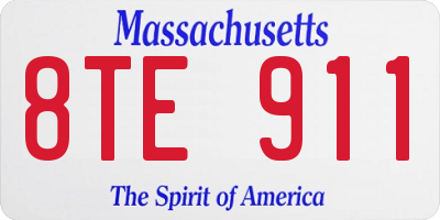 MA license plate 8TE911
