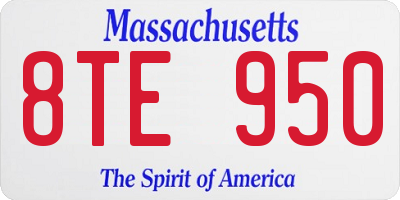 MA license plate 8TE950
