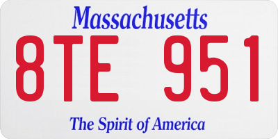 MA license plate 8TE951