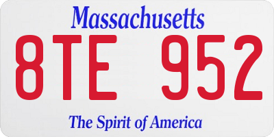 MA license plate 8TE952