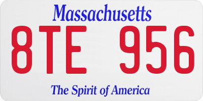 MA license plate 8TE956