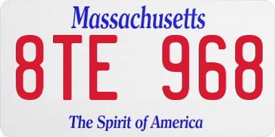 MA license plate 8TE968