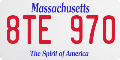 MA license plate 8TE970