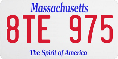 MA license plate 8TE975