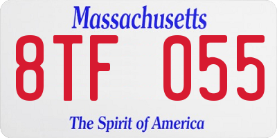 MA license plate 8TF055