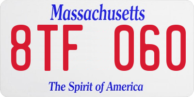 MA license plate 8TF060
