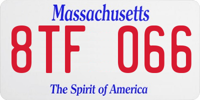 MA license plate 8TF066