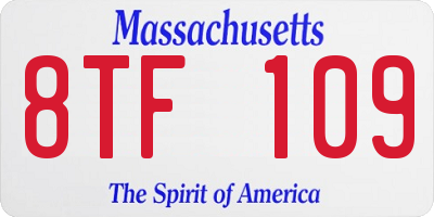 MA license plate 8TF109