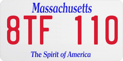 MA license plate 8TF110