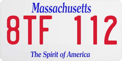 MA license plate 8TF112