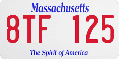 MA license plate 8TF125