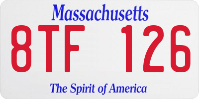 MA license plate 8TF126