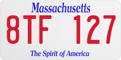 MA license plate 8TF127