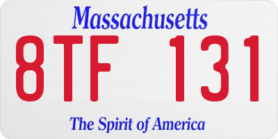 MA license plate 8TF131