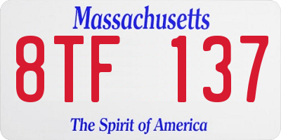 MA license plate 8TF137