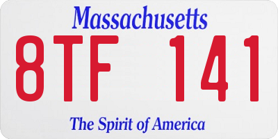 MA license plate 8TF141
