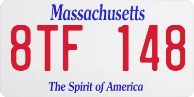 MA license plate 8TF148