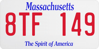 MA license plate 8TF149