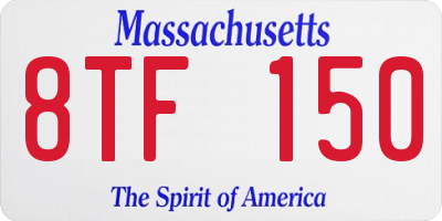 MA license plate 8TF150