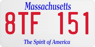 MA license plate 8TF151