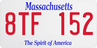 MA license plate 8TF152