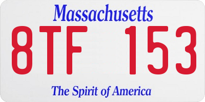 MA license plate 8TF153